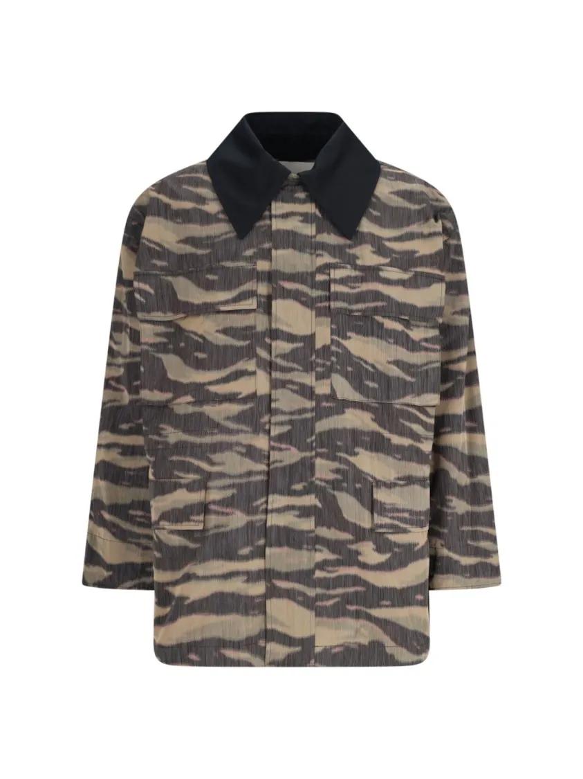 Thumbnail - Jil Sander - "Camo Print" Jacket - Black - Größe 48 - schwarz