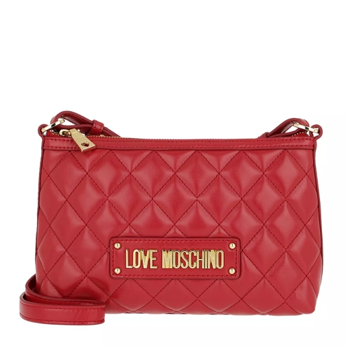 Love Moschino Striped Quilted Pouch Red Pochette