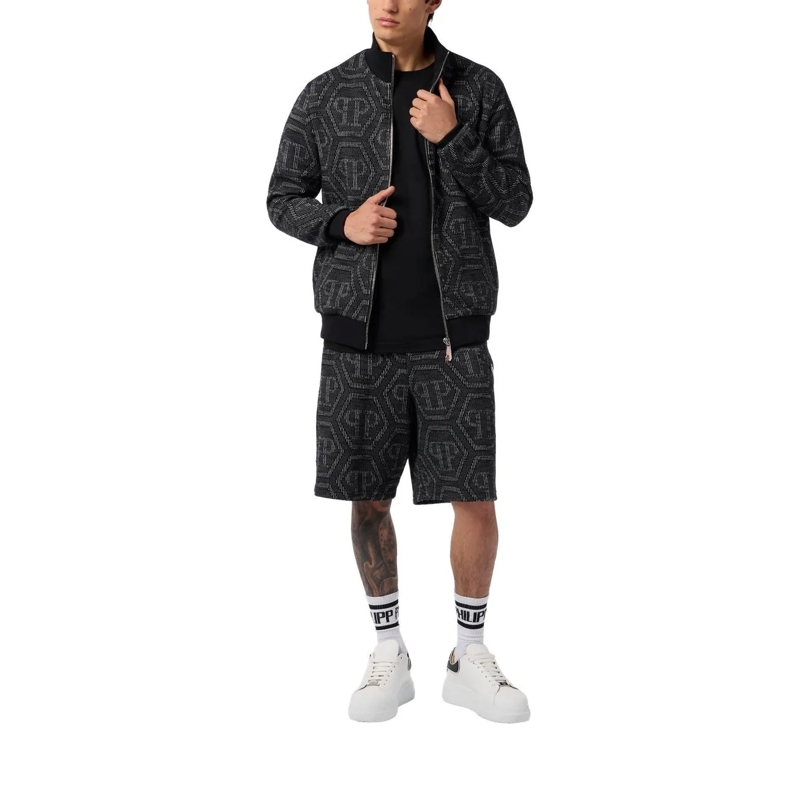 Philipp Plein Blouson Jacquard Tracksuit Jacket Monogram schwarz(Image 2)