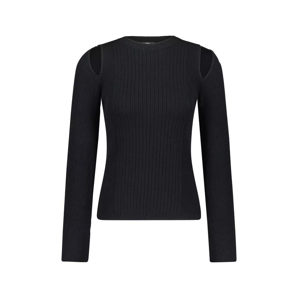 Riani - Gerippter Pullover mit Cut-Outs - Größe 36 - black