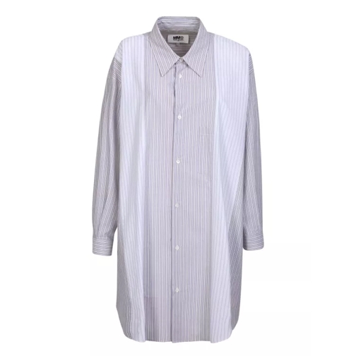 MM6 Maison Margiela Grey Striped Shirt Dress Grey 