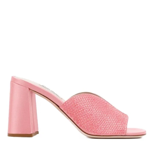 Miu Miu Geranio Pink Satin Sandals Pink Muil