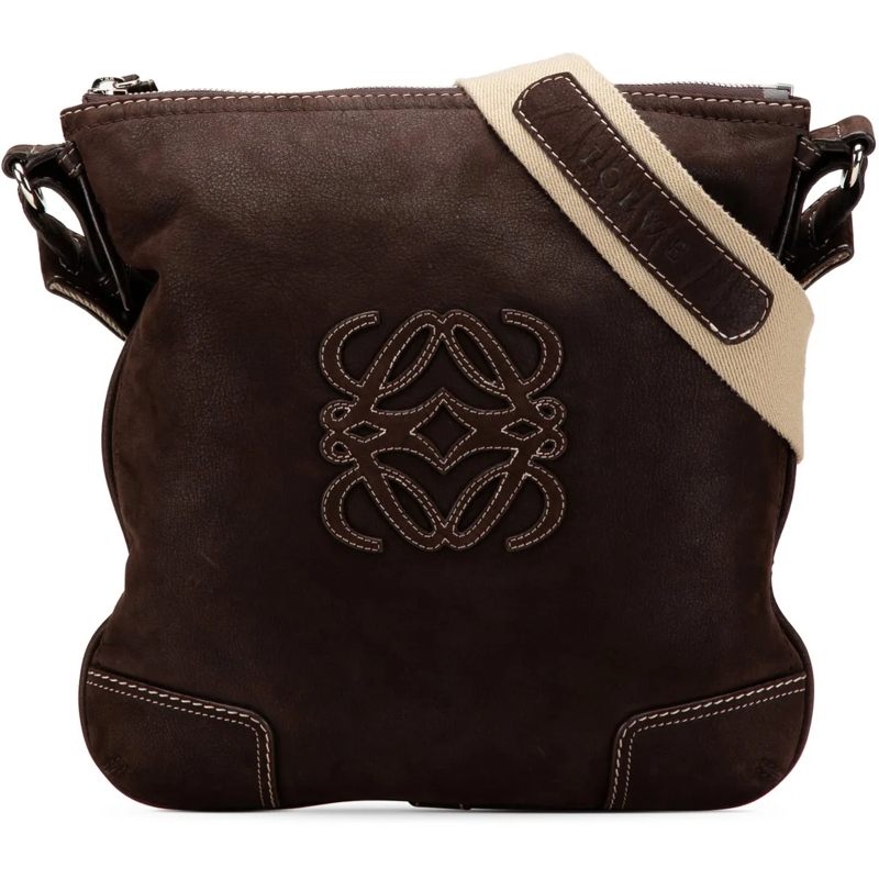 Loewe Schultertasche Anagram Nubuck Crossbody braun