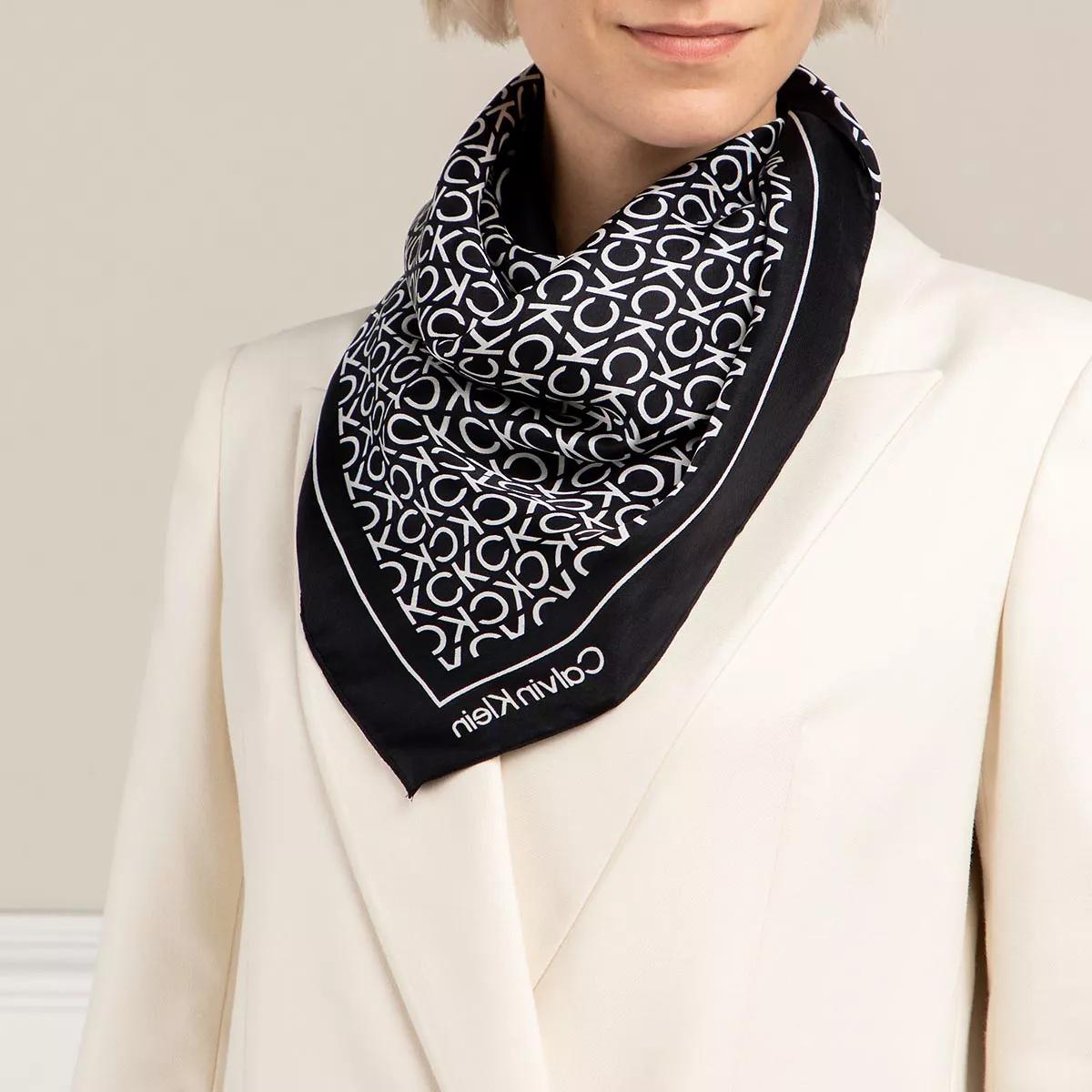 Bandana Silk | Calvin Klein Black Monogram Foulard