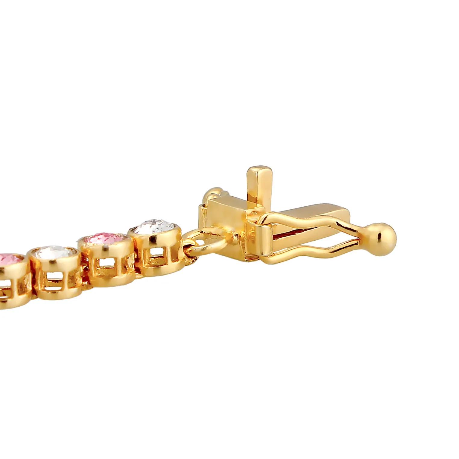 Thumbnail - Elli Armbänder - Bracelet Ladies tennis sparkling trend with crysta - Gr. 18 CM - in Gold - für Damen