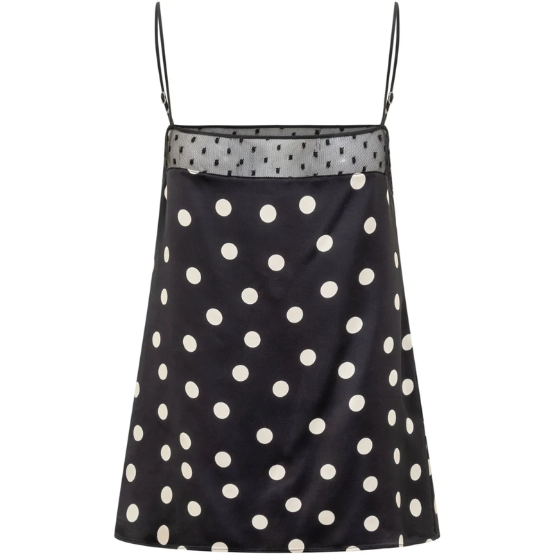 Stella McCartney Top Top con Motivo Pois schwarz