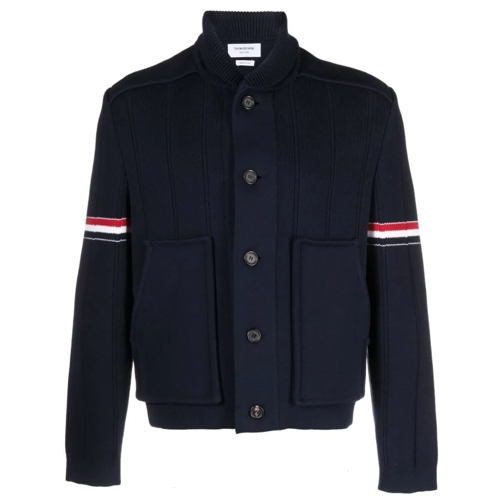 Thom Browne Overgangsjas Logo Jacket Blue