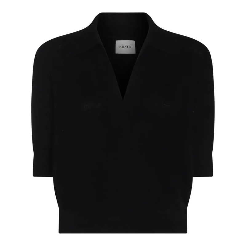Khaite T-Shirt Black Cashmere Polo Shirt Black