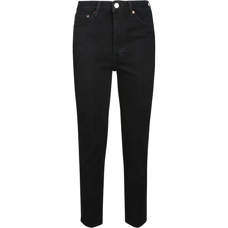 RE/DONE Skinny-Leg-Jeans 90s High Rise Ankle Crop Jeans Black schwarz
