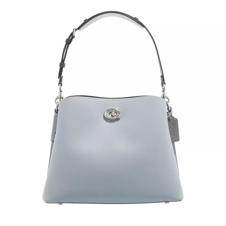 Coach Colorblock Leather Willow Shoulder Bag LH Grey Blue Multi