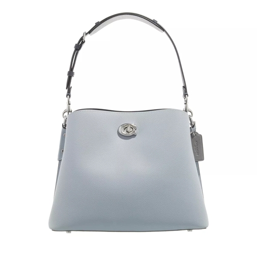 Coach Colorblock Leather Willow Shoulder Bag LH/Grey Blue Multi Shoulder Bag