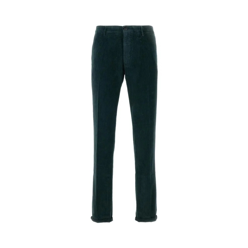 Incotex Jeans Tailored Fit Corduroy Trousers With Zip Green