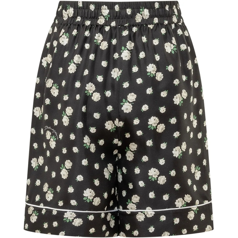Dolce&Gabbana Shorts Shorts con Coulisse e Stampa Floreale schwarz(Image 2)
