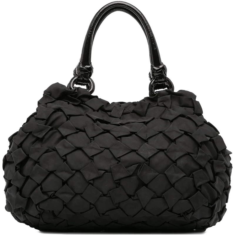 Prada Shopper Tessuto Weave Tote schwarz