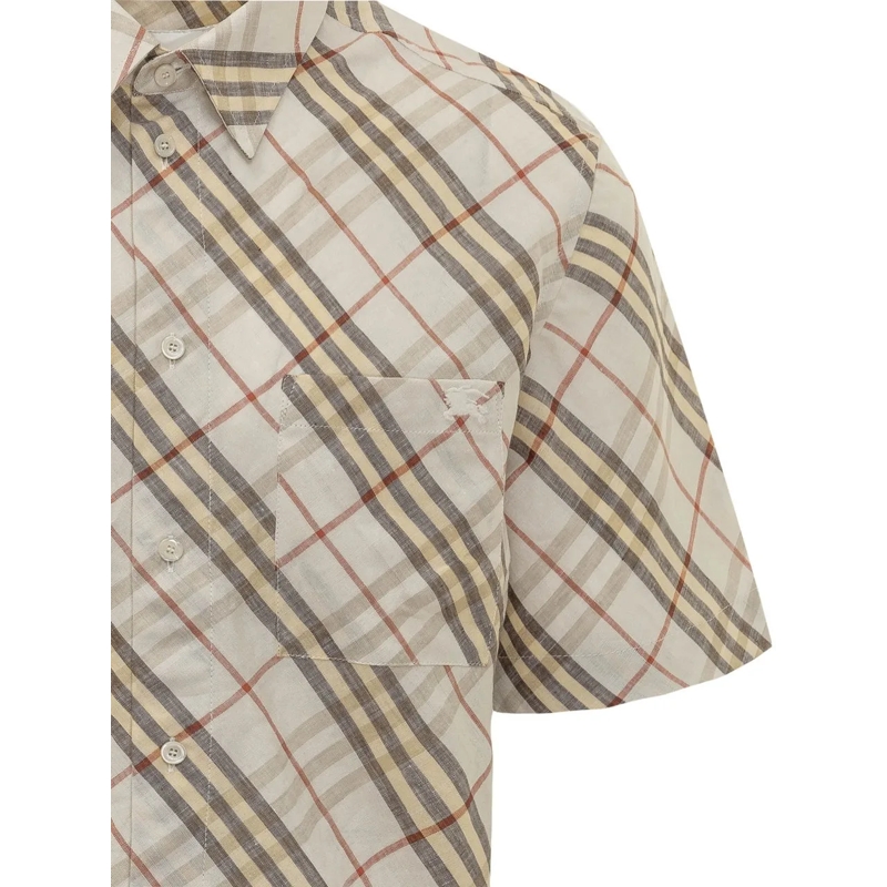 Burberry Legeres Oberteil Camicia Roland a Quadri con Tasca weiß(Image 3)