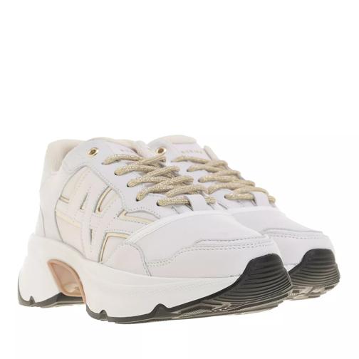 Nubikk Ross Trek Edge  White Leather Gold Low-Top Sneaker
