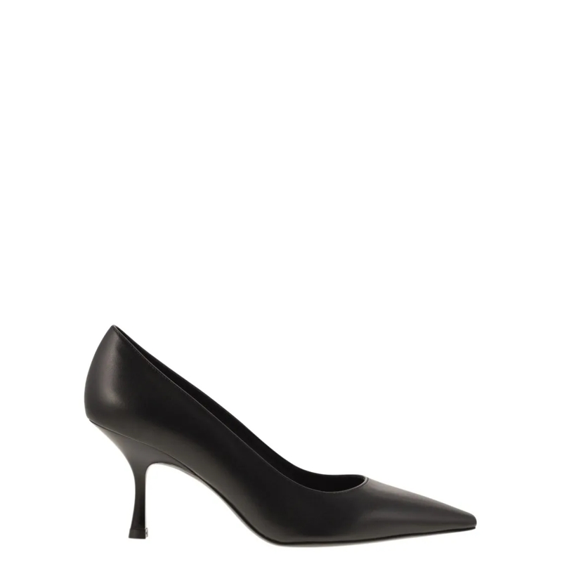 Stuart Weitzman Escarpins Pointed-Toe Leather Décolleté With Retro Heel Black