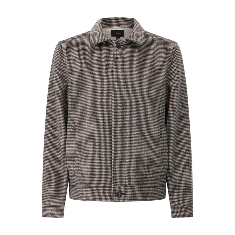 Vince Blazer Wolljacke mit Hahnentrittmuster Braun
