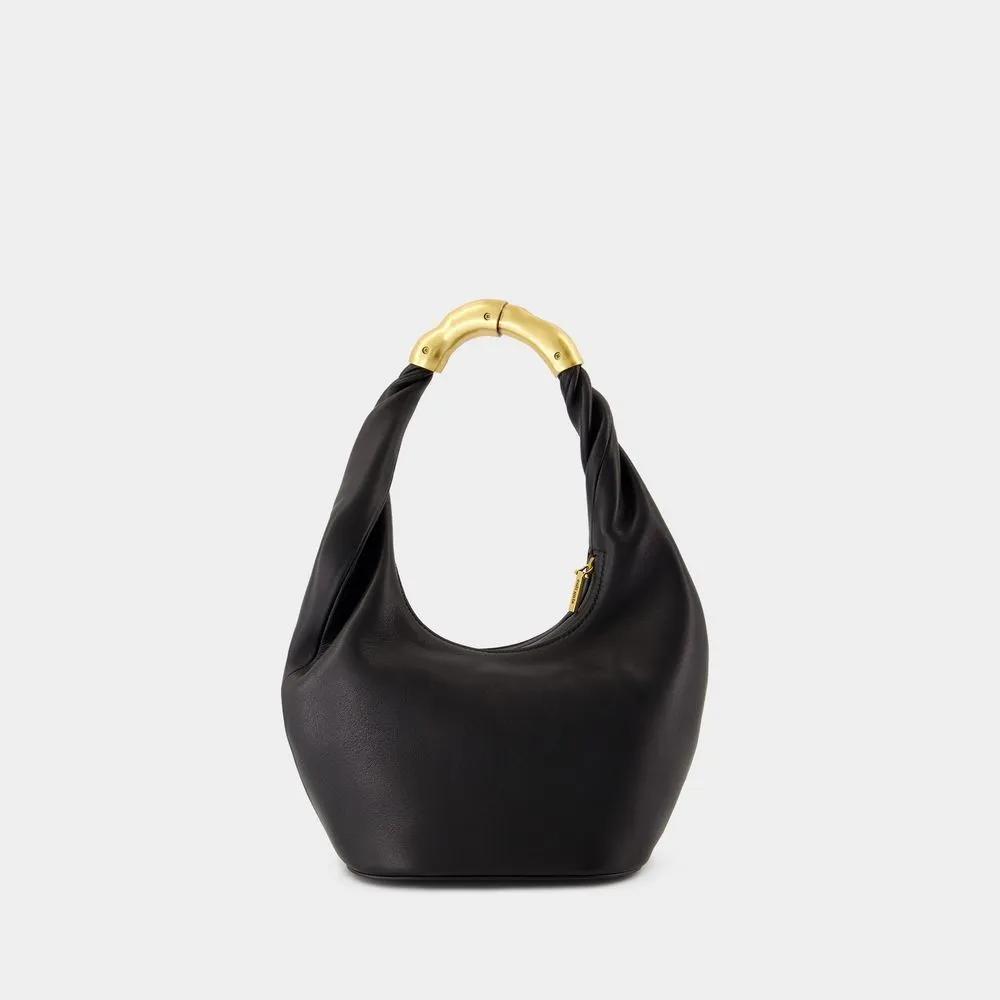 Cult Gaia Hobo bags Meerah Top Handle Shoulder Bag Black Leather in zwart