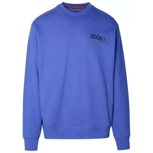 Zegna Blue Cotton Sweatshirt Blue 
