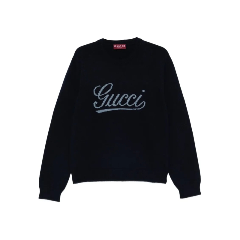 Gucci Pullover Crew Neck Black Sweater Black