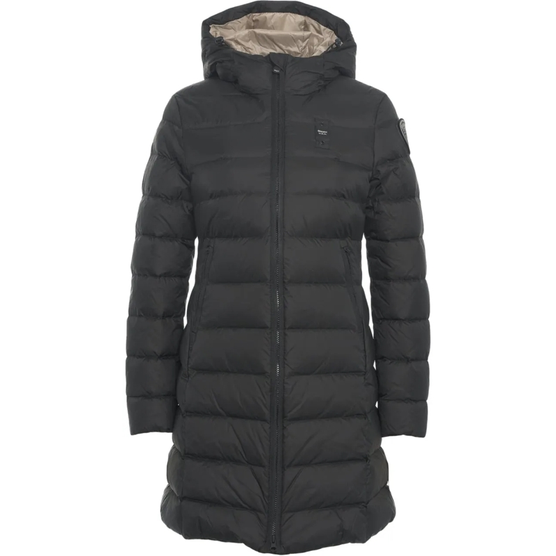 Blauer Minikleid Quilted puffer 'Agnes' schwarz