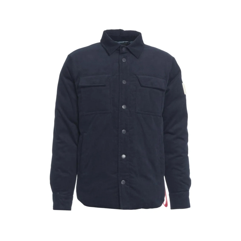 After Label  Belluno Padded Overshirt With Classic Shirt Collar Black