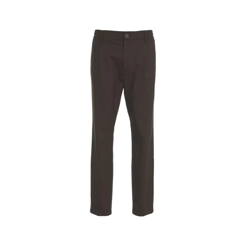 Cruna Chino Pleated Chinos With Oblique Pockets Black