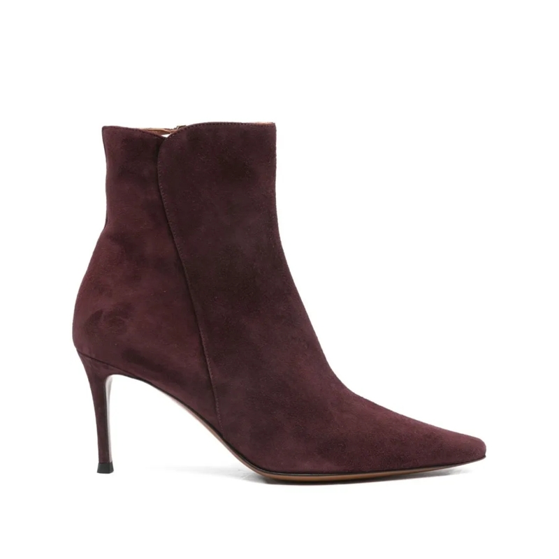 Roberto Festa Stiefel Burgundy Silk And Nylon Ankle Boots Black