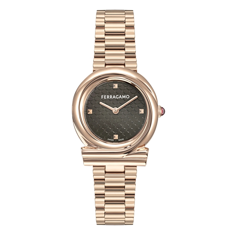 Salvatore Ferragamo Quarzuhr Quarz-Analoguhr Gancini Twisted rosa