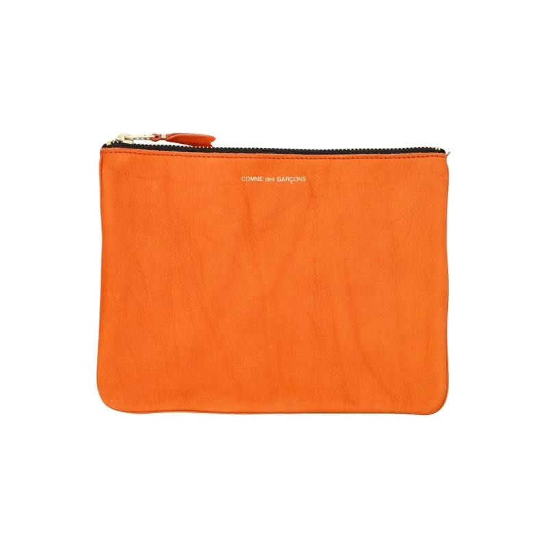 Comme des Garcons Crossbody Bag Textured Leather Pouch Orange