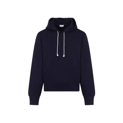 Saint Laurent Marine Cotton Hoodie Blue 