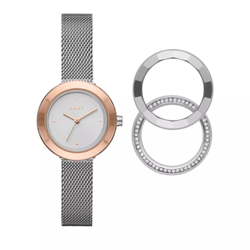 DKNY Women's Sasha Three-Hand Stainless Steel Watch and Silver Montre habillée