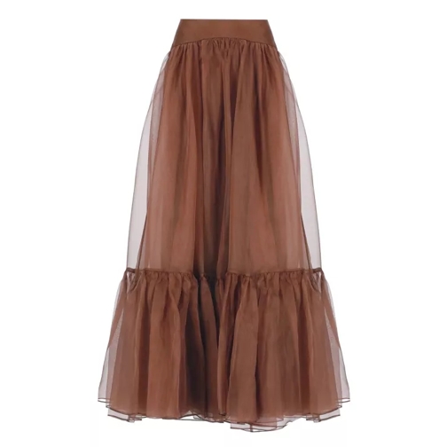 Zimmermann Brown Silk Skirt Brown 