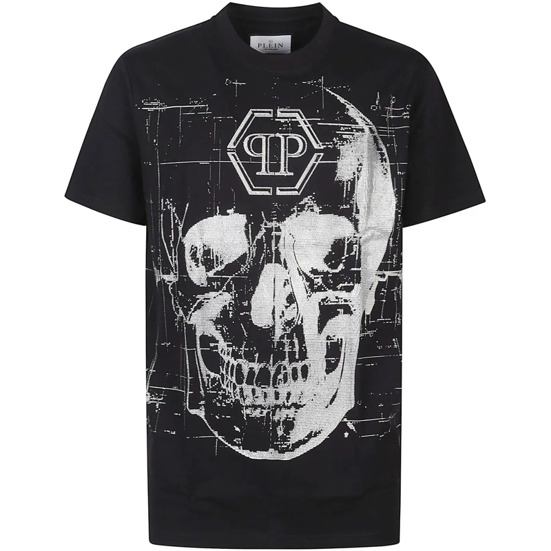 Philipp Plein T-Shirt Skull Strass T-shirt Black schwarz