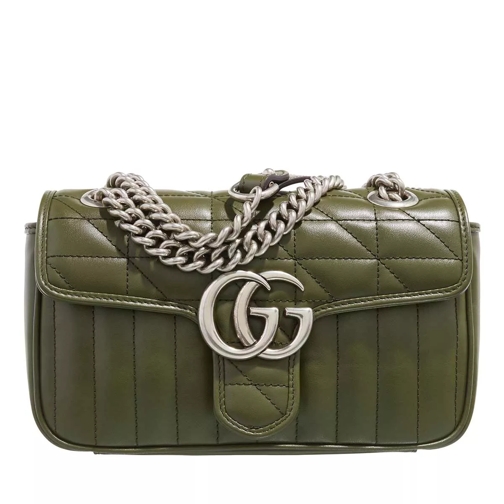 Gucci Mini GG Marmont Shoulder Bag Leather Military Crossbody Bag