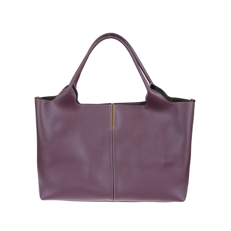 Tod's Sac à bandoulière Burgundy Calfskin Shopping Bag Grey
