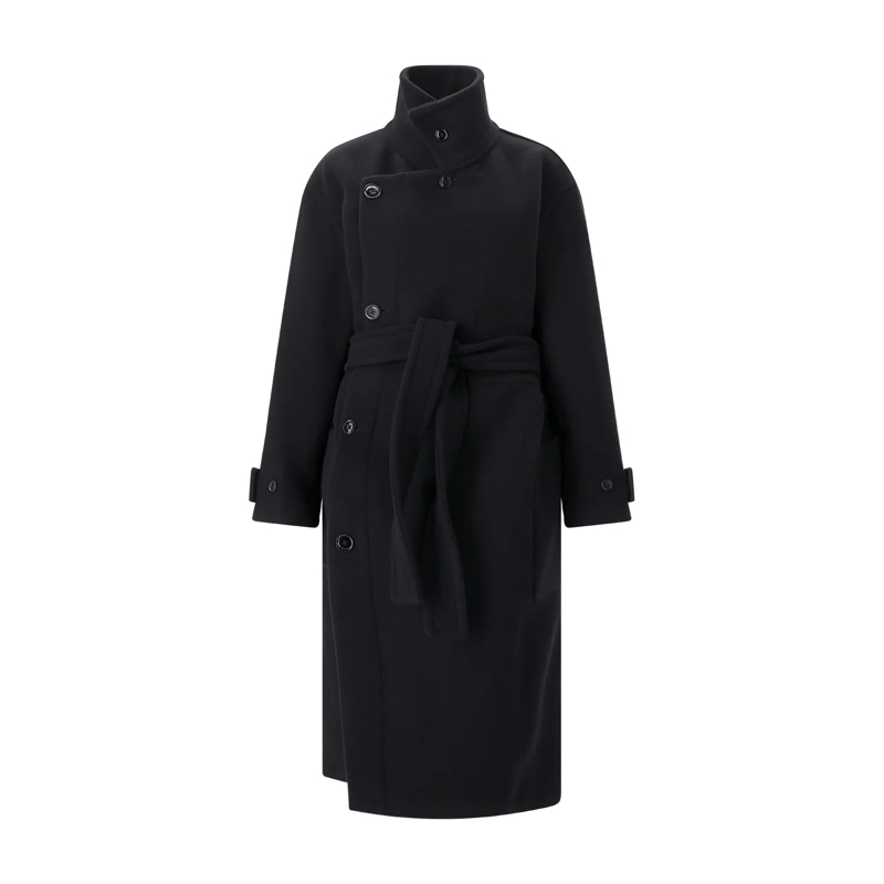 Lemaire Wintermantel Mantel aus Wolle schwarz