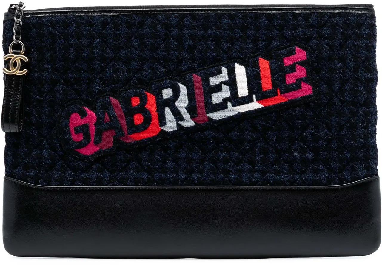 Chanel Clutches - Large Tweed and Calfskin Embroidered Gabrielle O C - Gr. unisize - in Blau - für Damen