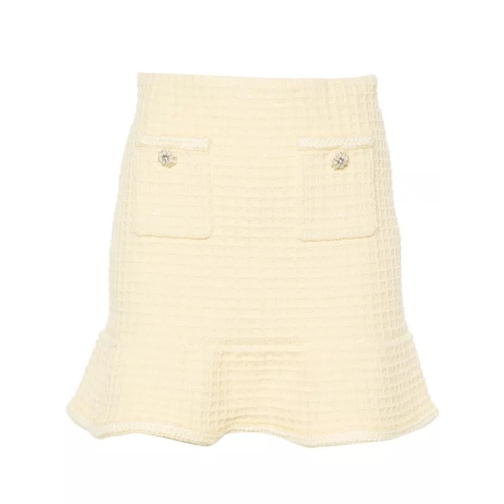 Self Portrait Yellow Self-Portrait Waffle-Knit Mini Skirt Yellow 