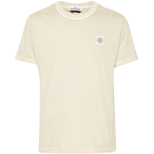 Stone Island T-Shirts Compass-appliqu� cotton T-shirt beige