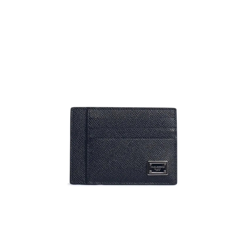 Dolce&Gabbana Dauphine' Black Leather Card Holder Black Portemonnee