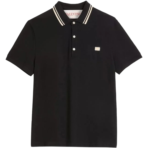 Valentino T-shirts Polo Logo Cotton schwarz