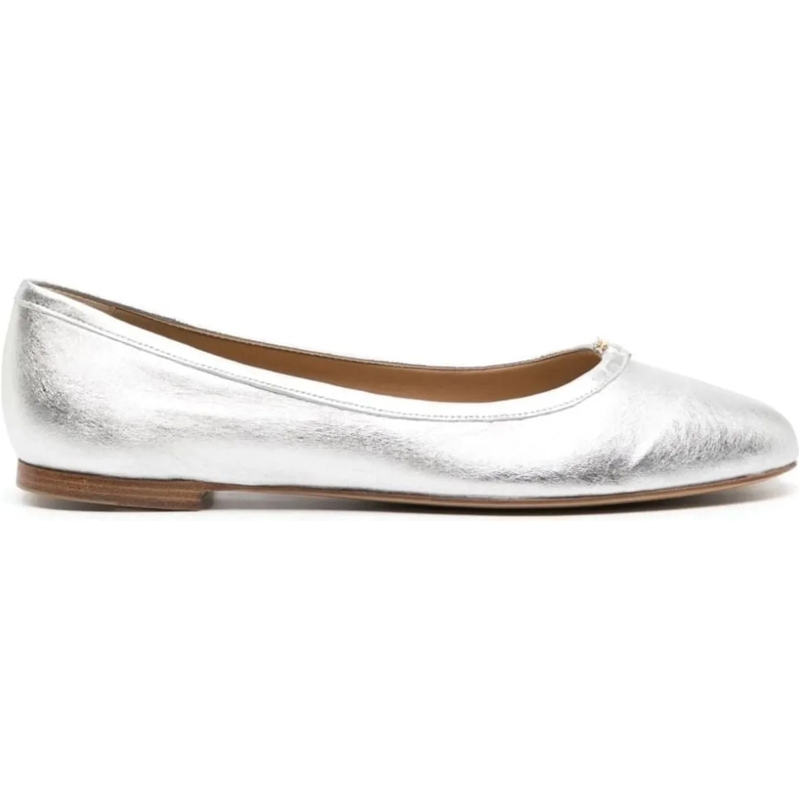 Chloé Sneaker basse Marcie Metallic Leather Ballerina Flats silber