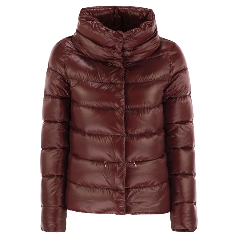 Herno  Down Jacket With Ring Collar Burgundy