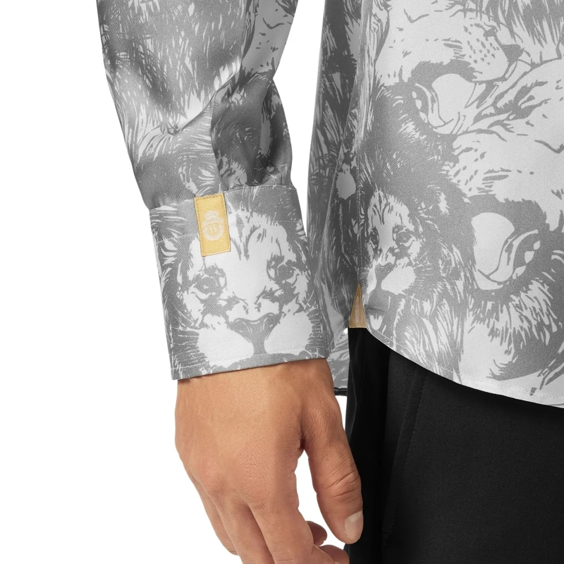 BILLIONAIRE Hemd Hemd Goldschnitt Ls Lion weiss(Image 4)