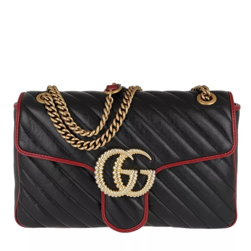 Gucci GG Marmont 2.0 Shoulder Bag Medium Black/Red Crossbodytas