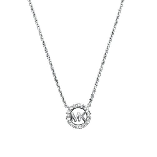 Michael Kors Mittellange Halskette Michael Kors Sterling Silver Logo Pendant Necklace Silver (Image 2)