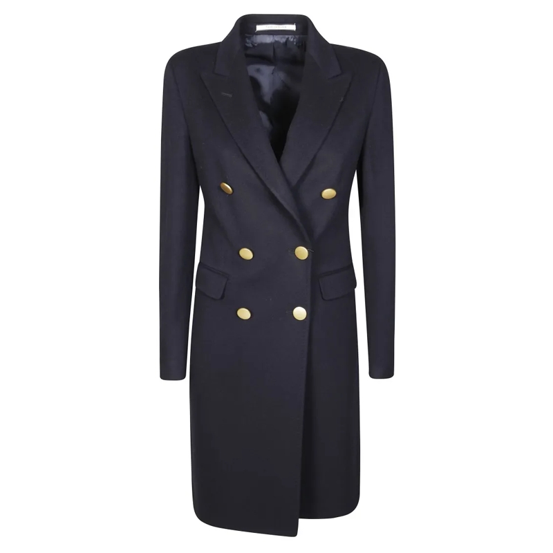 Tagliatore Trenchcoat C-Parigi10b Tailored Double-Breasted Coat With Gol Black