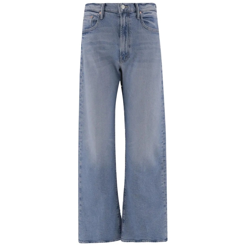 Mother Jeans Lasso Sneak Jeans In Combined Cotton Stretch Blue